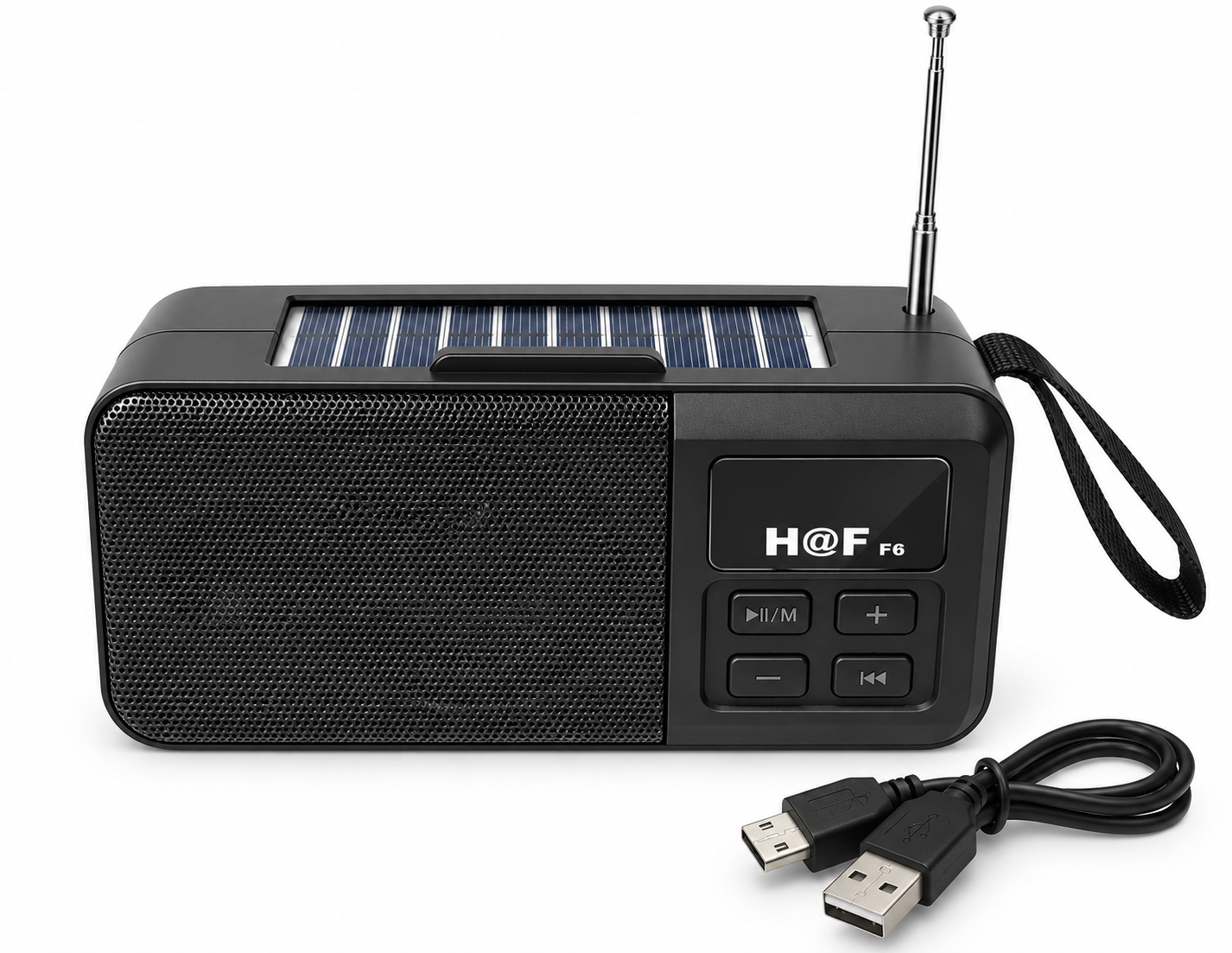ПортативнаяАкустическая система Haf HF-F6 с Bluetooth/FM/USB/MicroSD/фонариком и Solar-функцией Black (10301501)