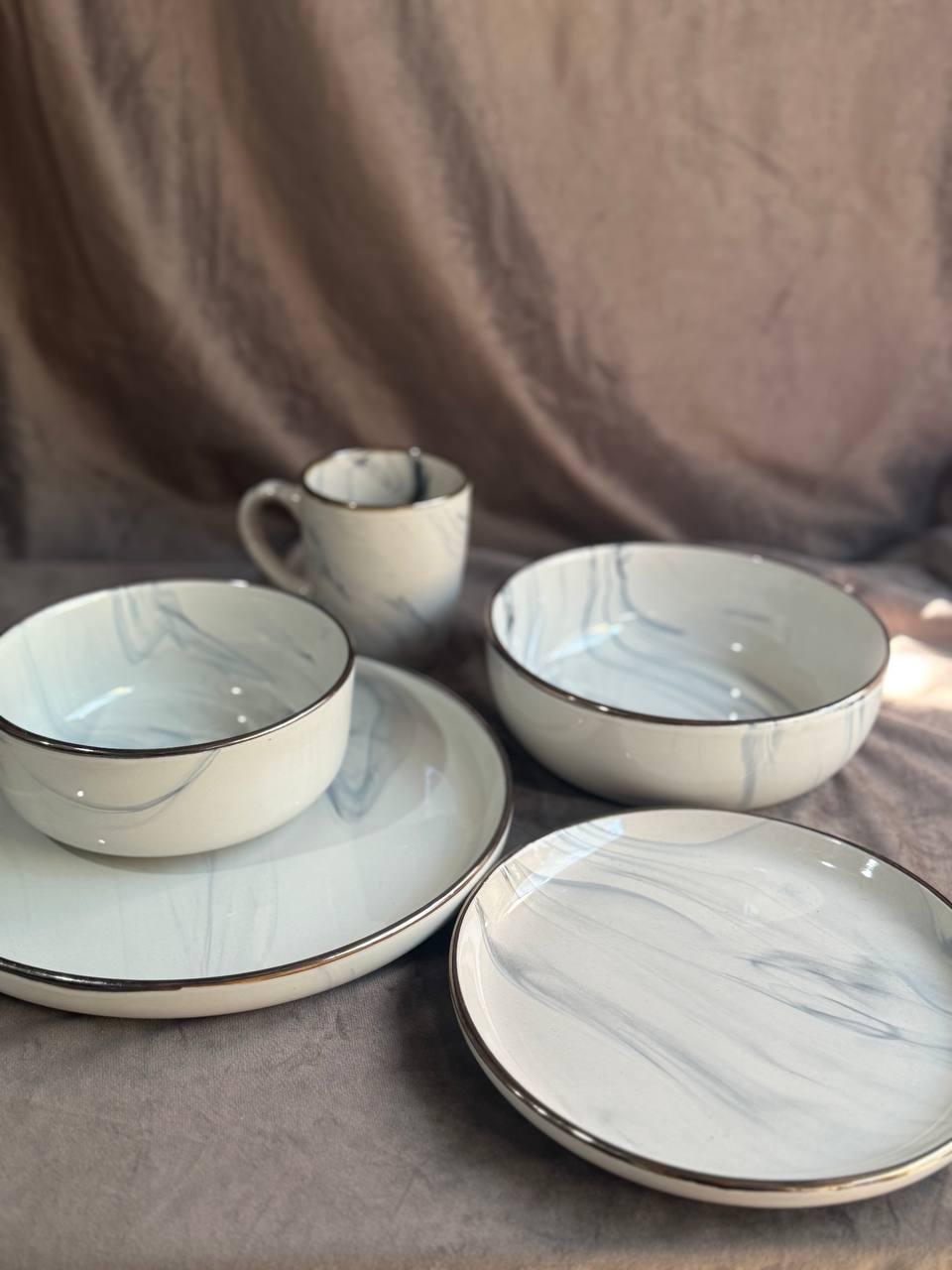 Столовий сервіз YIWU HP-19-35-5 кераміка 6 персон 30 предметів Білий (HP-19-35-5)