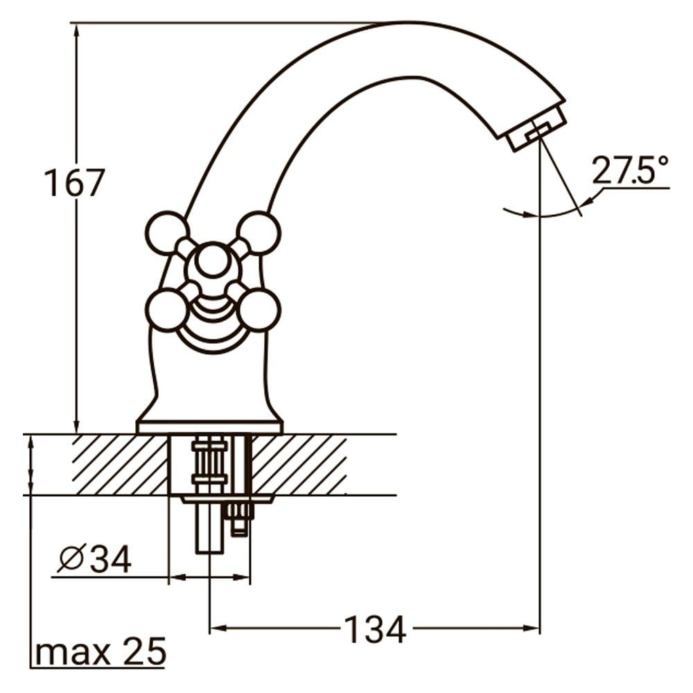 Смеситель для раковины литой Aquatica PL-2A155C - фото 2