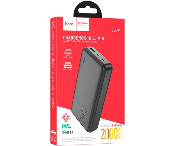 Батарея портативная Hoco J87A 20000mAh Black - фото 3