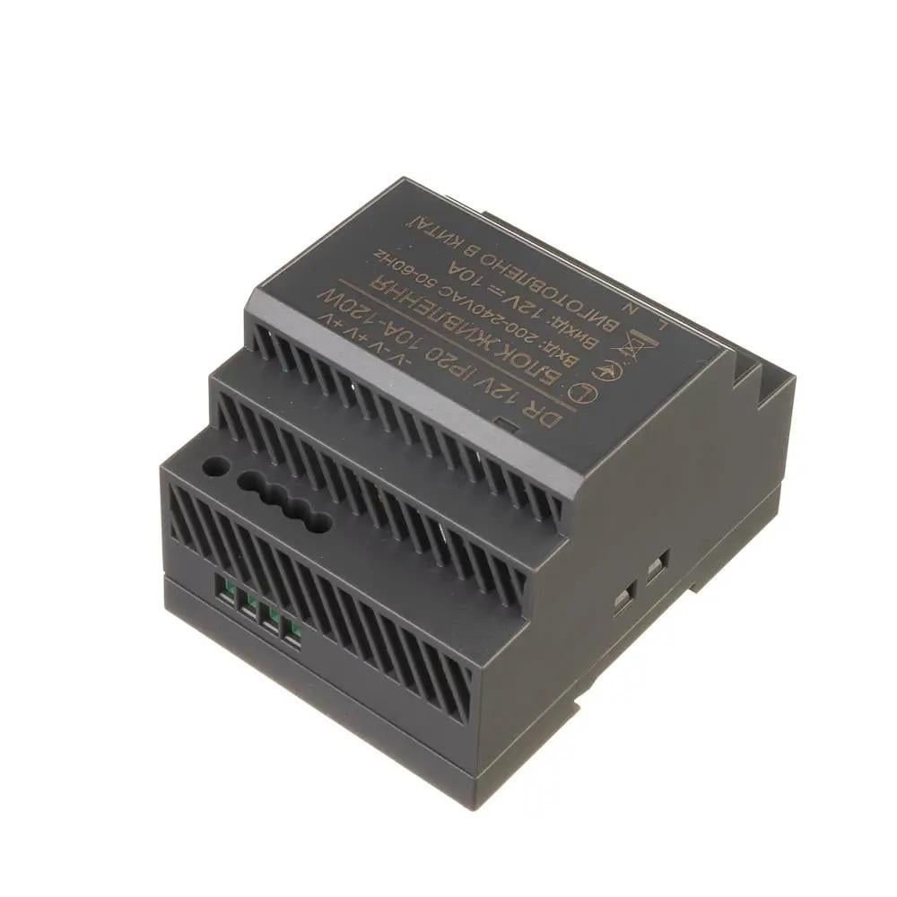 Блок живлення на дін рейку 12V 120W 10A DR-120-12 90х105х58 мм (DR-120-12)