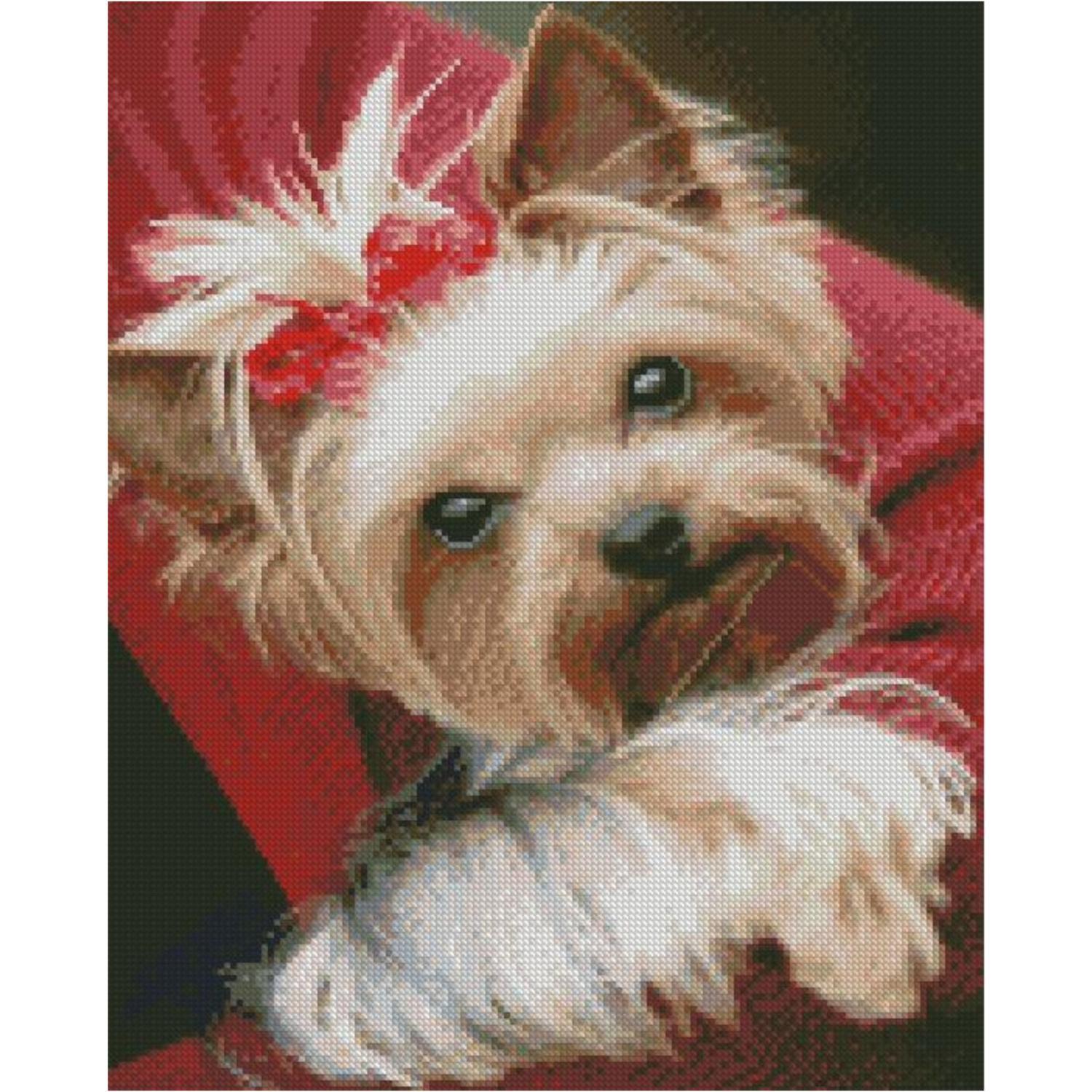 Алмазная мозаика Strateg Премиум Песик с хвостиком 40x50 см (FA40915)