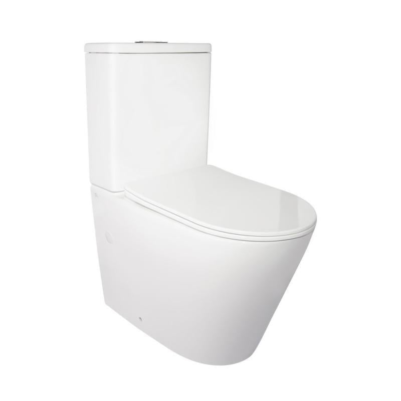 Унитаз-компакт Q-tap Stork безободковый с сиденьем Soft-close QT15222178W (14061)