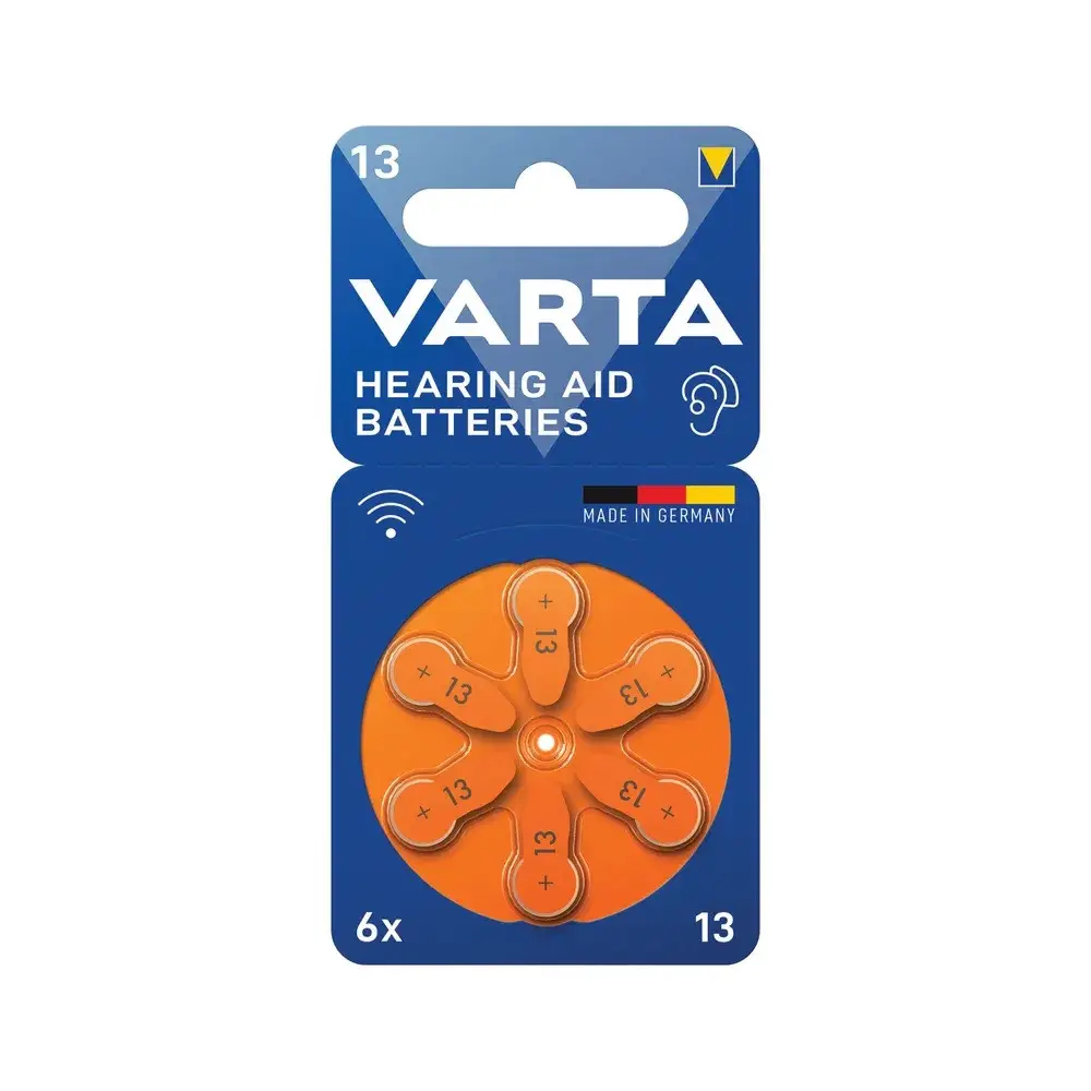 Батарейки VARTA Zinc Air ZA13 PR48 блістер 6 шт. (4043752393552-E3)