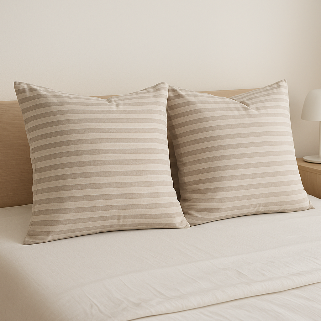 Наволочки Stripes Beige з бязі 70х70 см 2 шт. (G-5401/x70)
