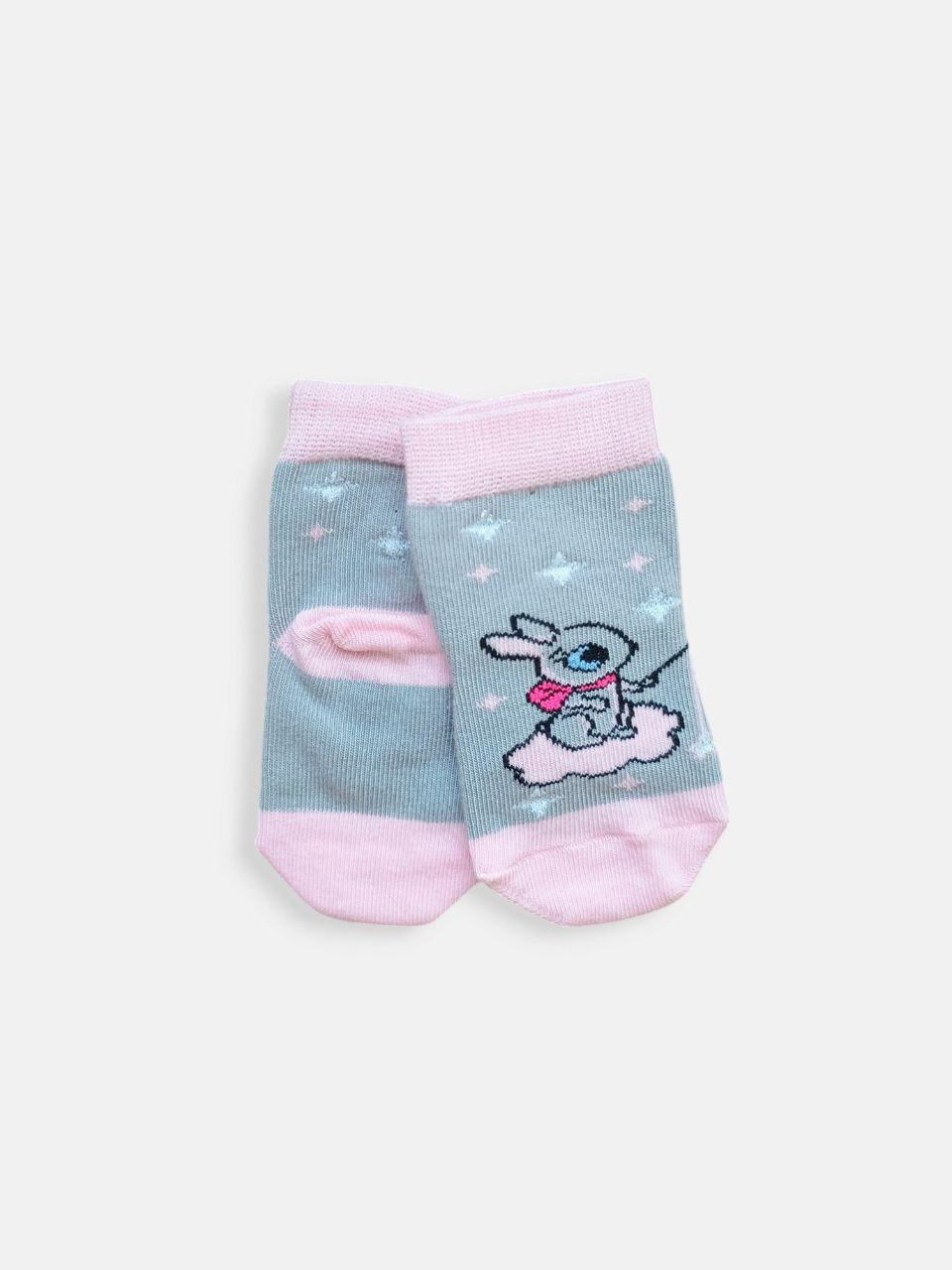 Шкарпетки для малюків TwinSocks 304 Зайчик 10-12 см Сірий/Рожевий