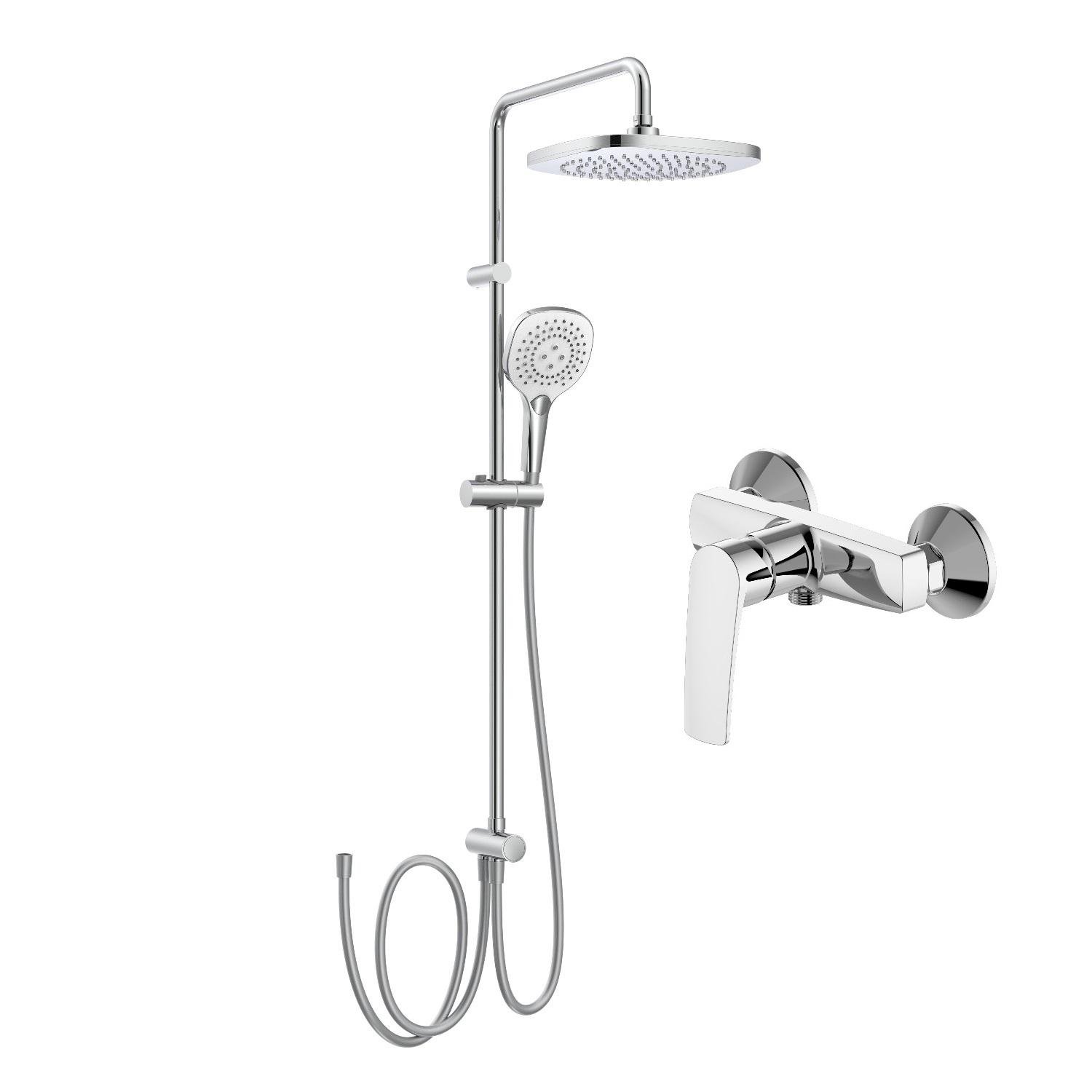 Душевая система Imprese Kampa 015285+T-00260SQ с изливом латунь Хром (SET20230911)