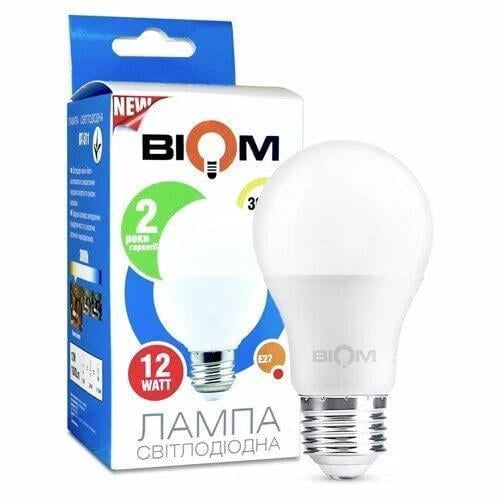 Світлодіодна лампа-куля матова Biom BT-511 A60 12W E27 3000К (27830441) Світлодіодна лампа-куля матова Biom BT-511 A60 12W E27 3000К (27830441)