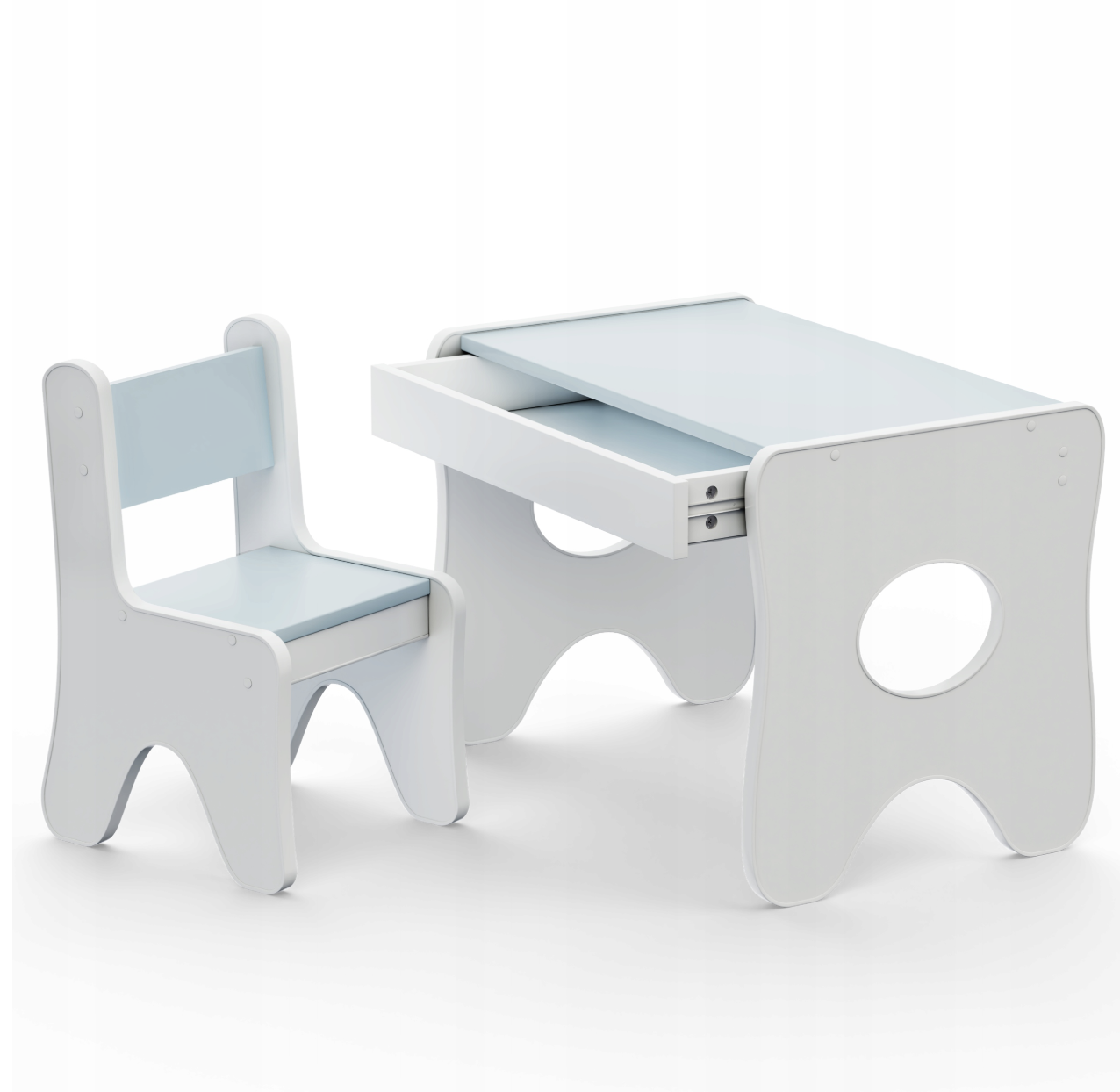 Дитячий стілець для ігрової кімнати Tiding Bag 55х37х33 см Білий з блакитним - фото 7