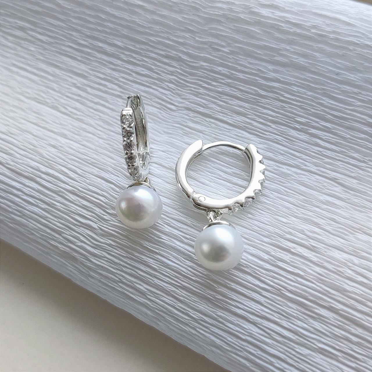 Серебряные серьги Нежная жемчужина (245.1с)