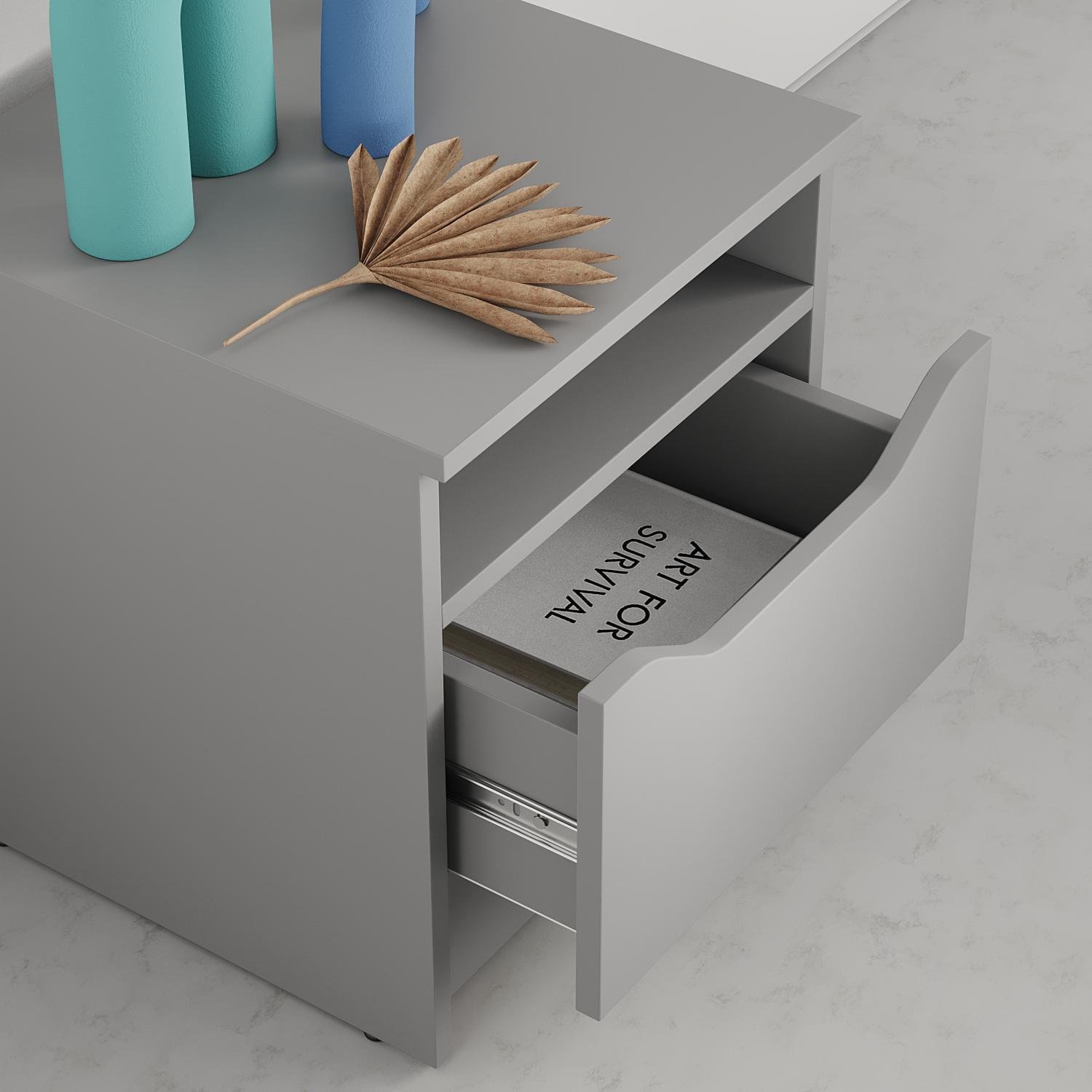 Тумба приліжкова MebelStar Лілу 40x40x44,5 см Сіра мишка (MBS-1382) - фото 3 Тумба приліжкова MebelStar Лілу 40x40x44,5 см Сіра мишка (MBS-1382) - фото 3