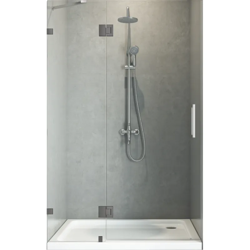 Дверь в нишу KOER SR SD04-120x200-TR-07 прозрачное стекло Easy Clean 10 мм Графит (KR5388)