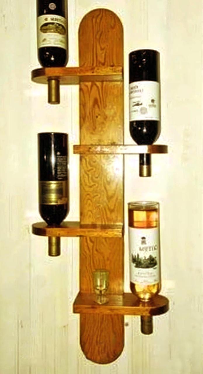 Полка для вина настенная из дерева Кария Охра (ПНК-005104)