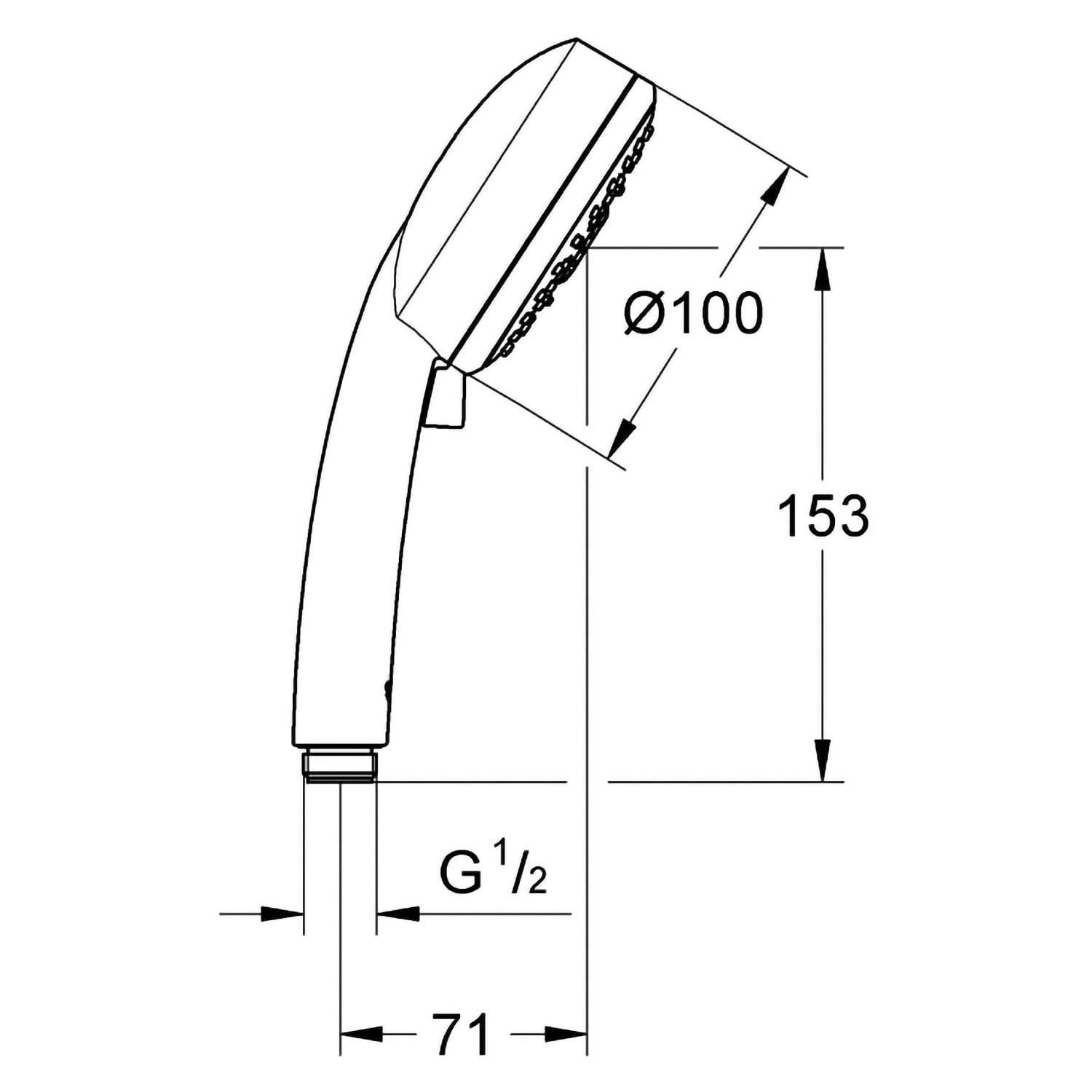 Душова лійка Grohe Vitalio Comfort 26094000 CV030540 багаторежимна 100 мм Хром (159111) - фото 2