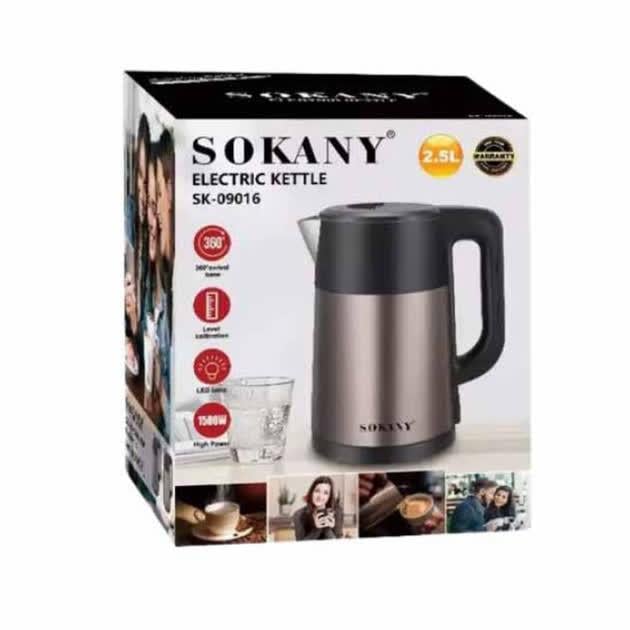 Електрочайник Sokany SK-SH-1051 2000 Вт 2,5 л Коричневий (28263800) - фото 5