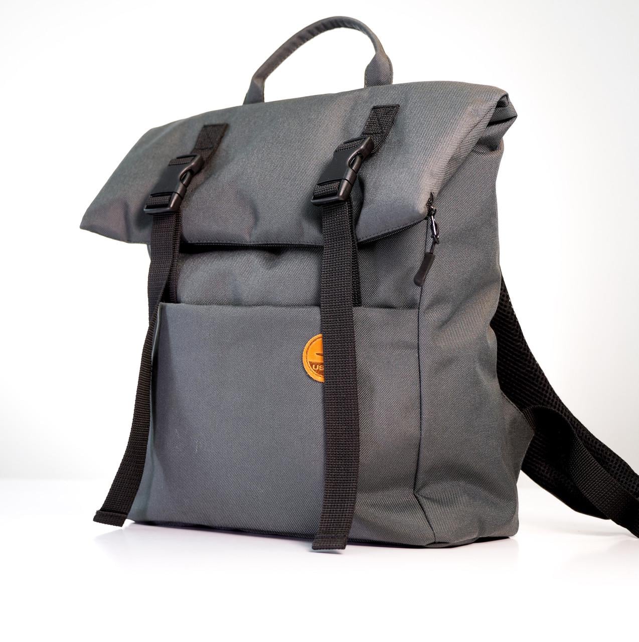 Рюкзак Rolltop унисекс USVIT Twisted Treasure 35х13х40-50 см Серый