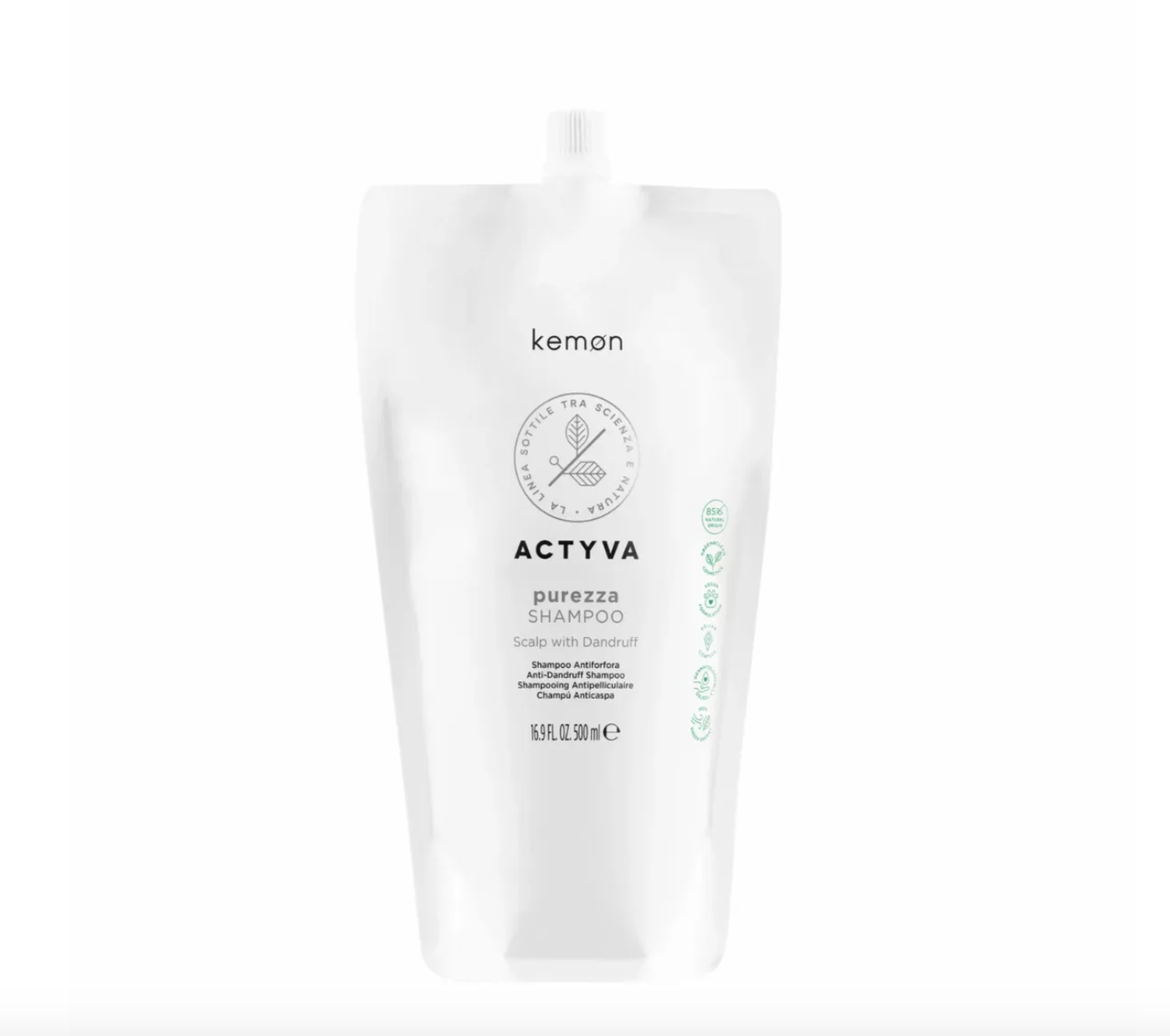 Шампунь от перхоти Kemon Actyva Purezza рефил 500 мл (K0246428) Шампунь от перхоти Kemon Actyva Purezza рефил 500 мл (K0246428)