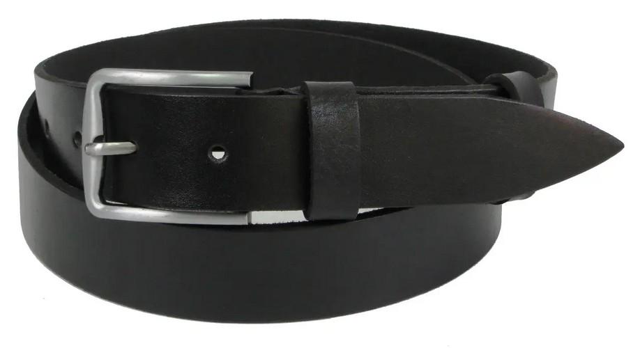 Ремень кожаный мужской Skipper 3,8 см Черный (super689_1263-38)