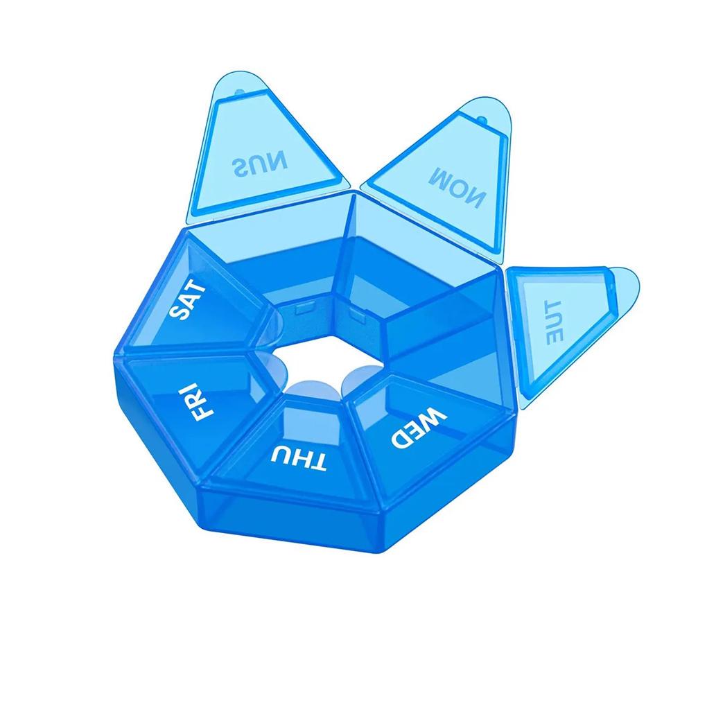 Таблетница на 7 дней 8,5х8,5х2 см Синий (D-0107) - фото 4 Таблетница на 7 дней 8,5х8,5х2 см Синий (D-0107) - фото 4