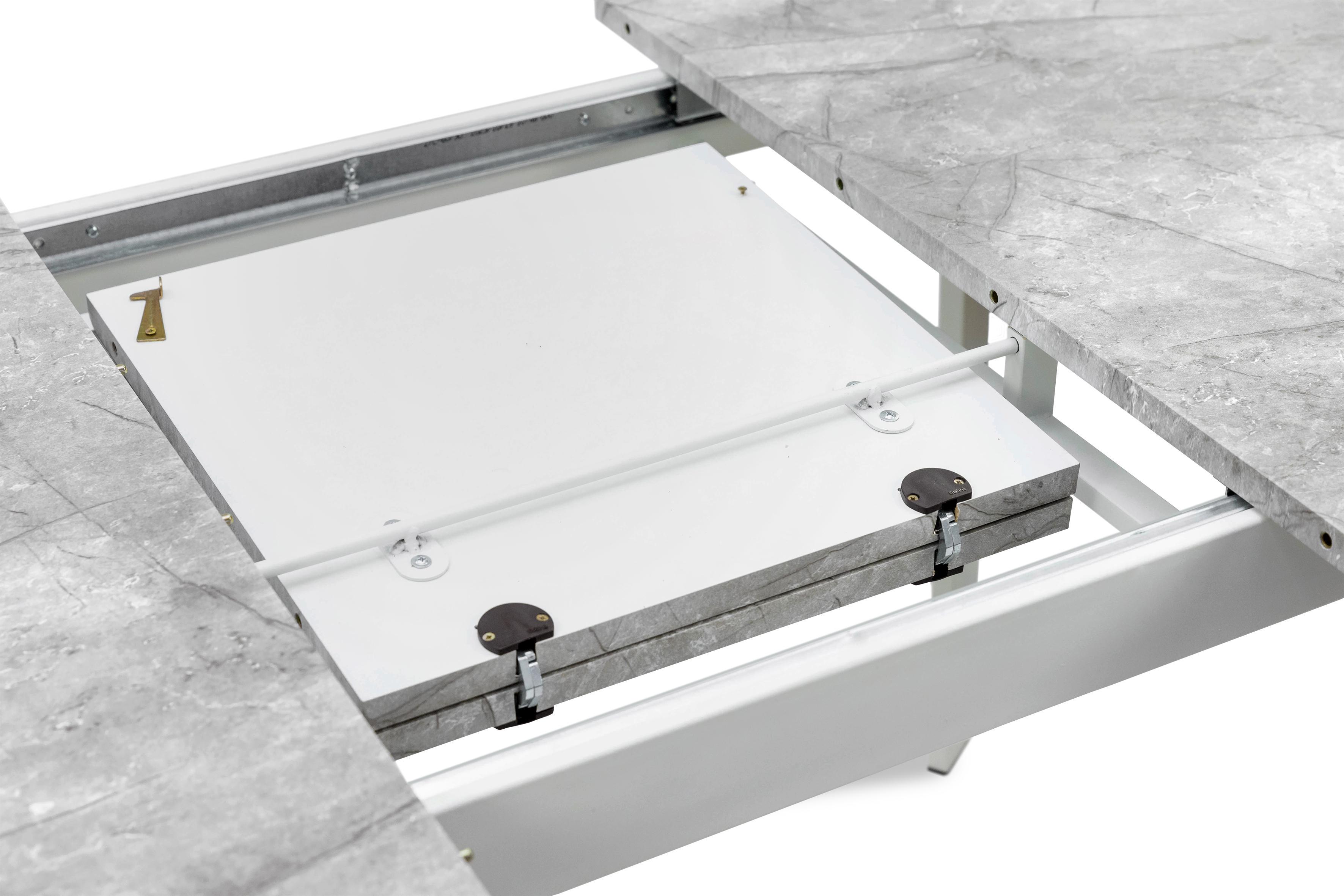 Обеденный стол Фиджи Этна 1200/1600х750х760 мм Белый металл/Базальт (GAА0056278) - фото 5 Обеденный стол Фиджи Этна 1200/1600х750х760 мм Белый металл/Базальт (GAА0056278) - фото 5