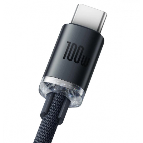 Кабель BASEUS Crystal Shine Series USB to Type-C 100W 1,2 м Black (CAJY000401) - фото 2