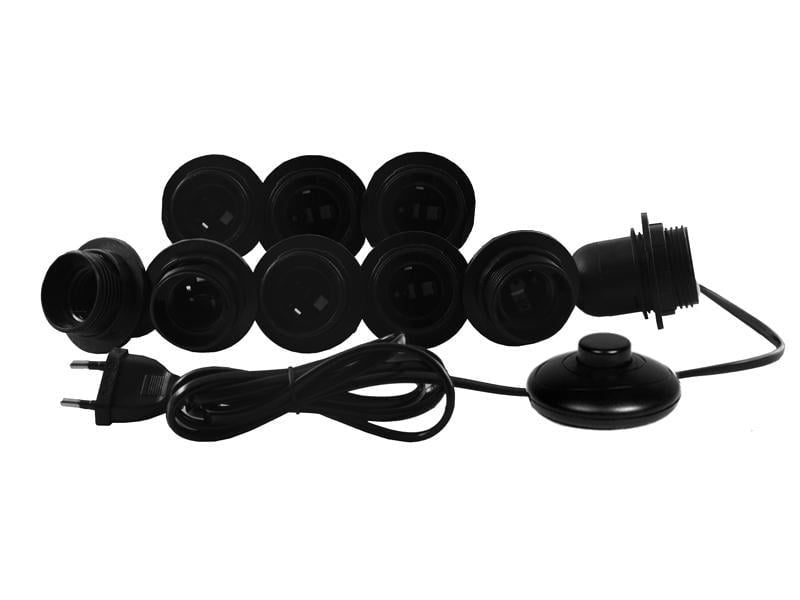 Подсветка гримировочного зеркала светодиодная LEDUA врезная с ножным выключателем 9 шт. E14 Черный (6586)