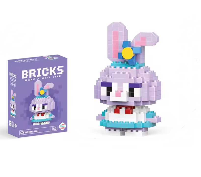 Конструктор фигурка BRICKS пиксели Зайчик Стелла Лу 191 деталей (W004)