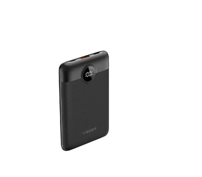 Повебанк VEGER C11 with built-in cables Type C/Lightning 10000mAh Black