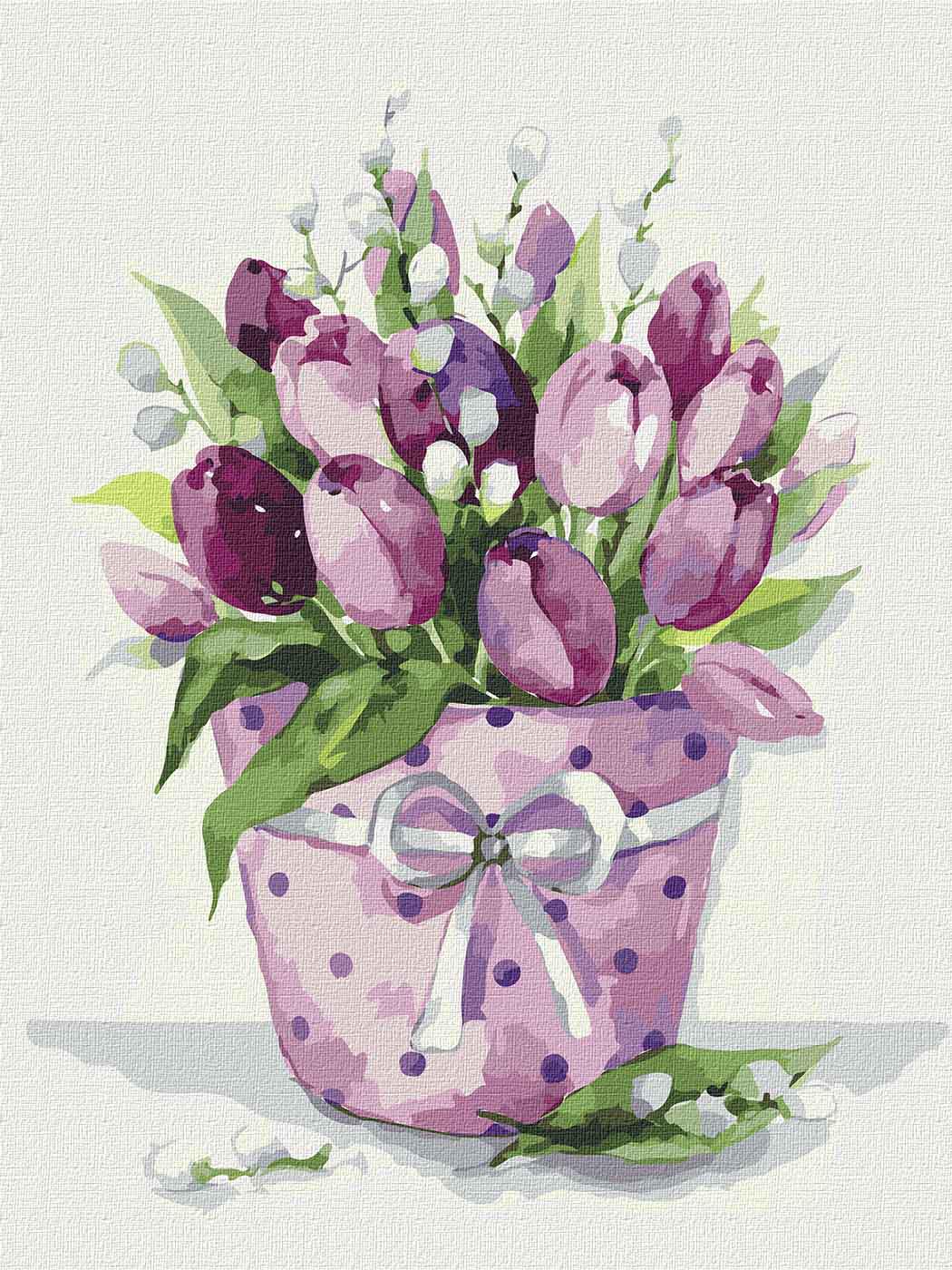 Картина по номерам Идейка Тюльпановая нежность 30х40 см (KHO3167)