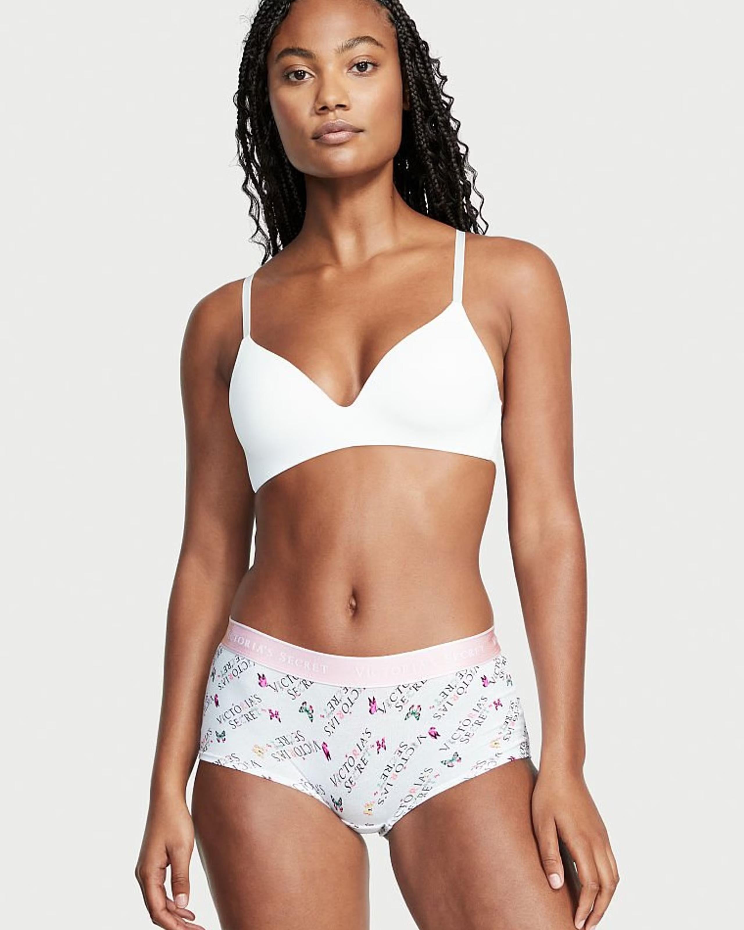 Трусики хлопковые Victoria's Secret Shortie Panty M Белый (26589886)