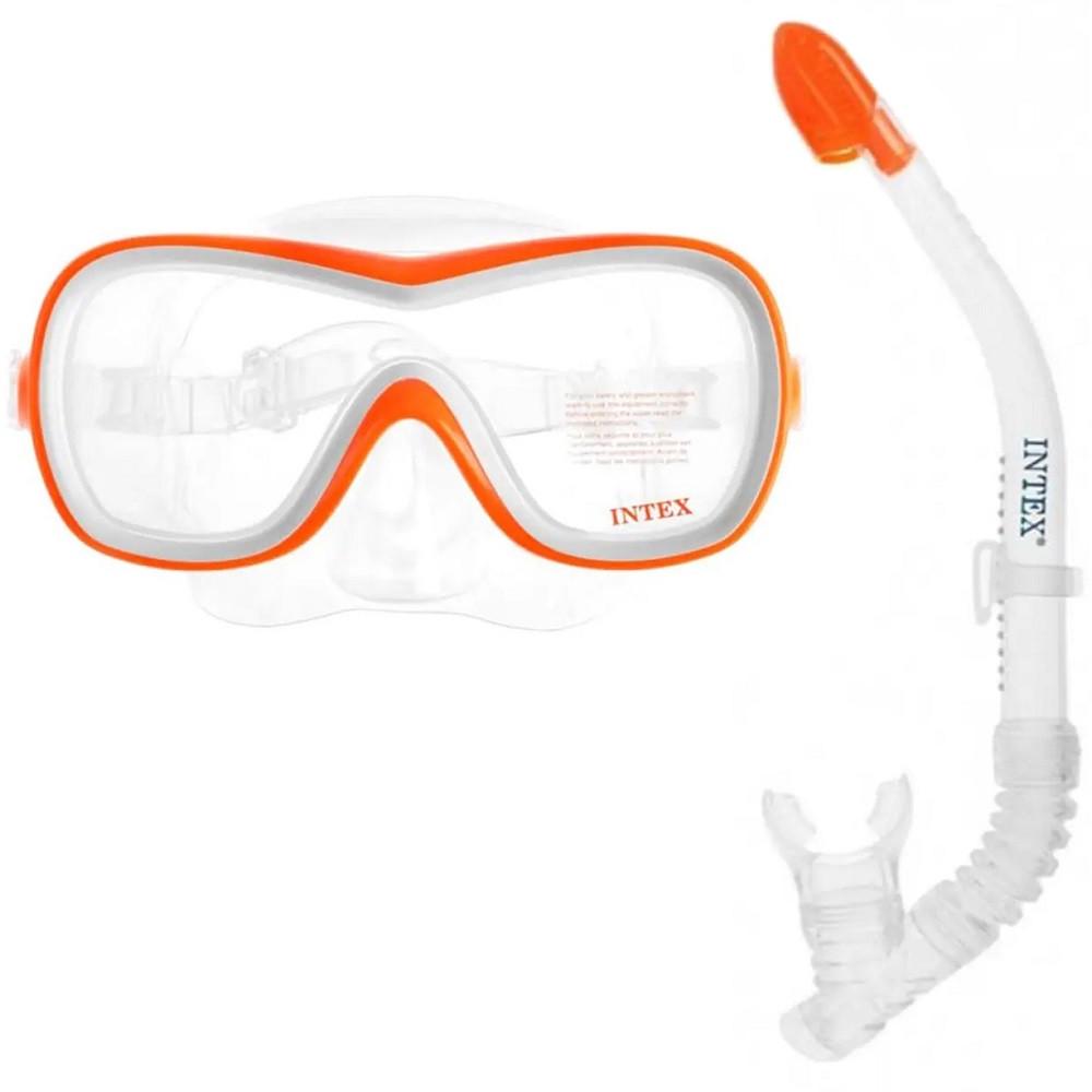 Набор для плавания Intex Aquaflow Sport прозрачная маска с трубкой от 8 лет Оранжевый (28443724) - фото 2 Набор для плавания Intex Aquaflow Sport прозрачная маска с трубкой от 8 лет Оранжевый (28443724) - фото 2