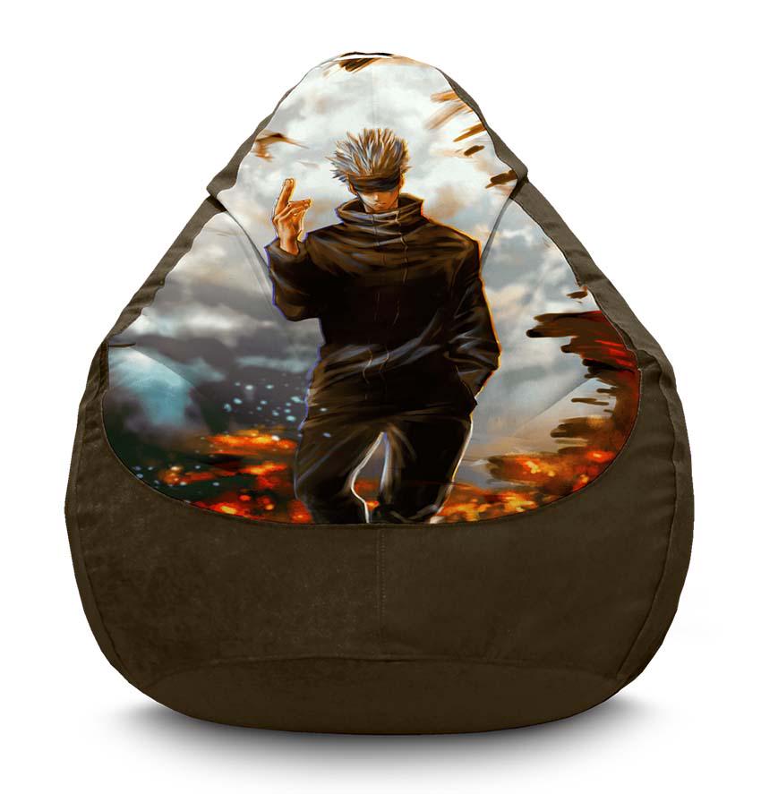 Кресло-мешок iPuff Gojo Jujutsu Kaisen флок XL 80x110 см Коричневый (116980)