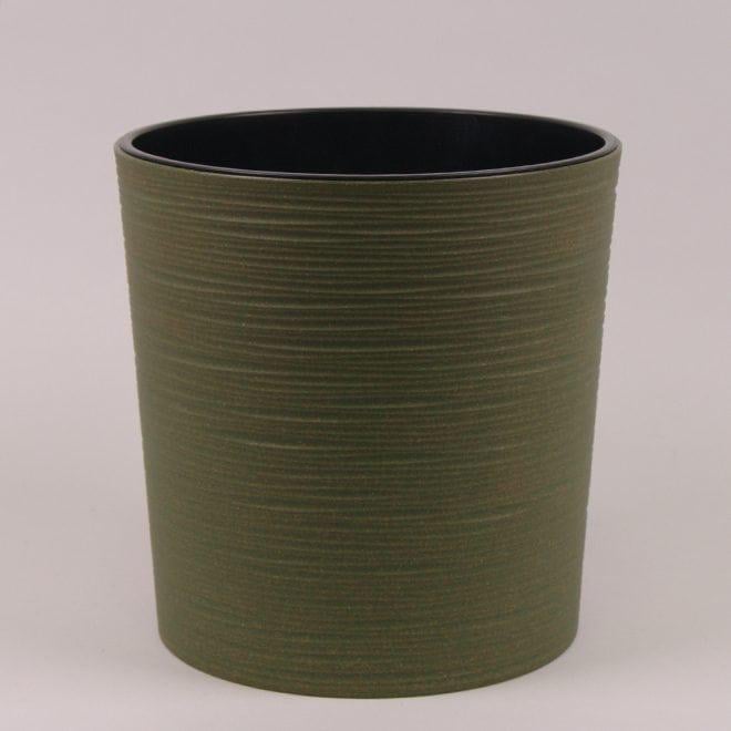 Горшок пластмассовый Flora MALWA ECO DLUTO с вкладом 25 см 80581 Зеленый лесной (DR013433)