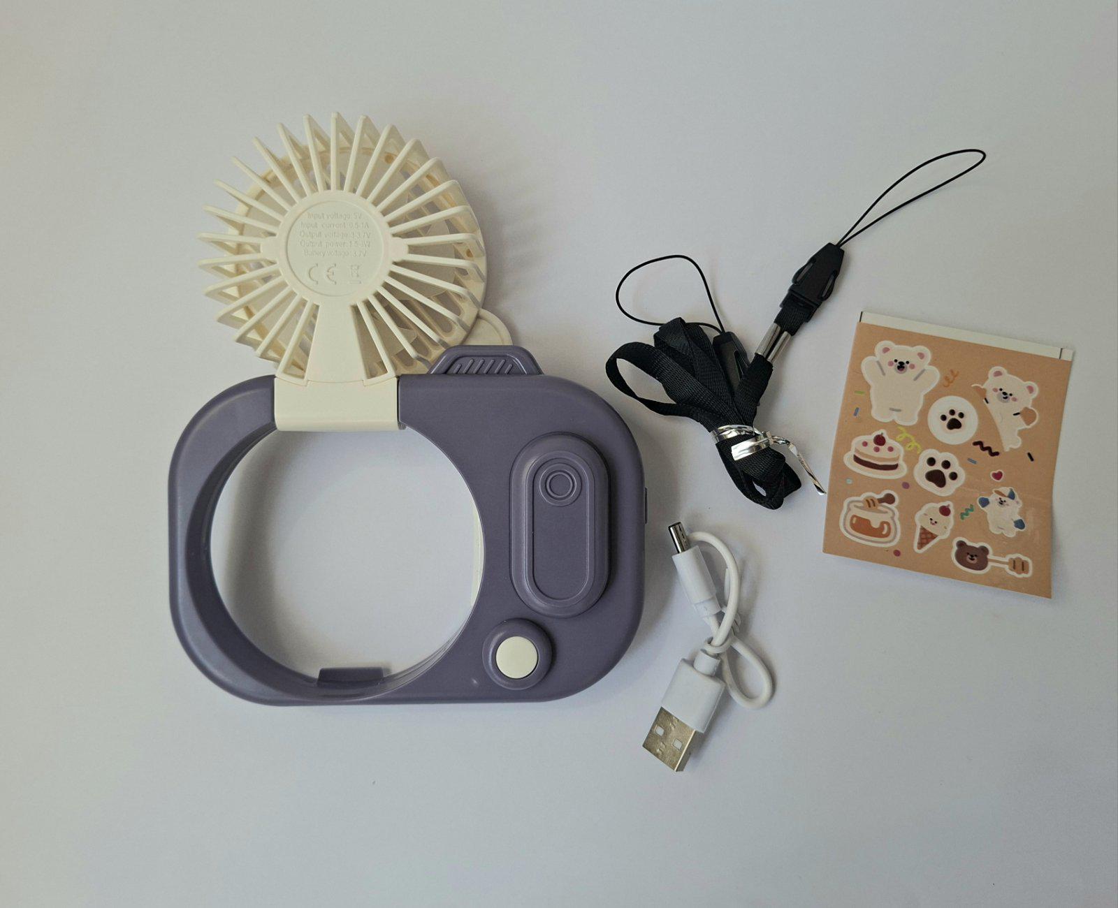 Вентилятор портативний акумуляторний Камери 0808-13 фіолетовий - фото 3 Вентилятор портативний акумуляторний Камери 0808-13 фіолетовий - фото 3