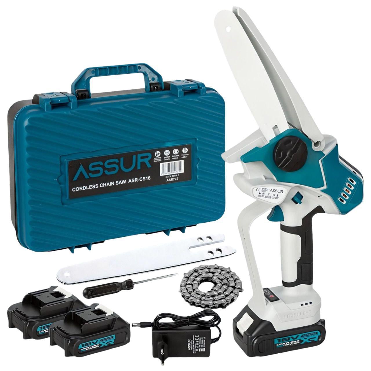 Пила акумуляторна ASSUR ASR772/МК, 18V з шиною 6" 2 акумулятори/кейс (33153849) Пила акумуляторна ASSUR ASR772/МК, 18V з шиною 6" 2 акумулятори/кейс (33153849)