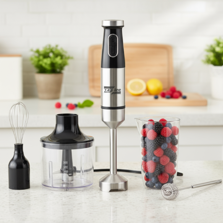 Блендер електричний занурювальний Zepline 5в1 з чашею 1500 Вт