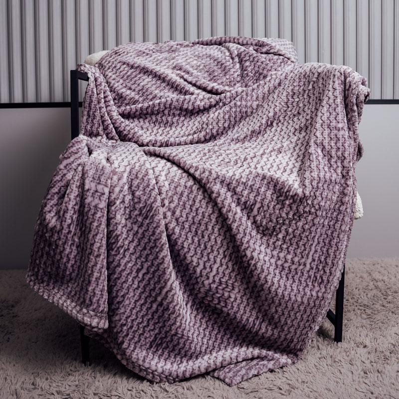 Плед велюровый Волна евро Пастельно-фиолетовый (9259) - фото 1