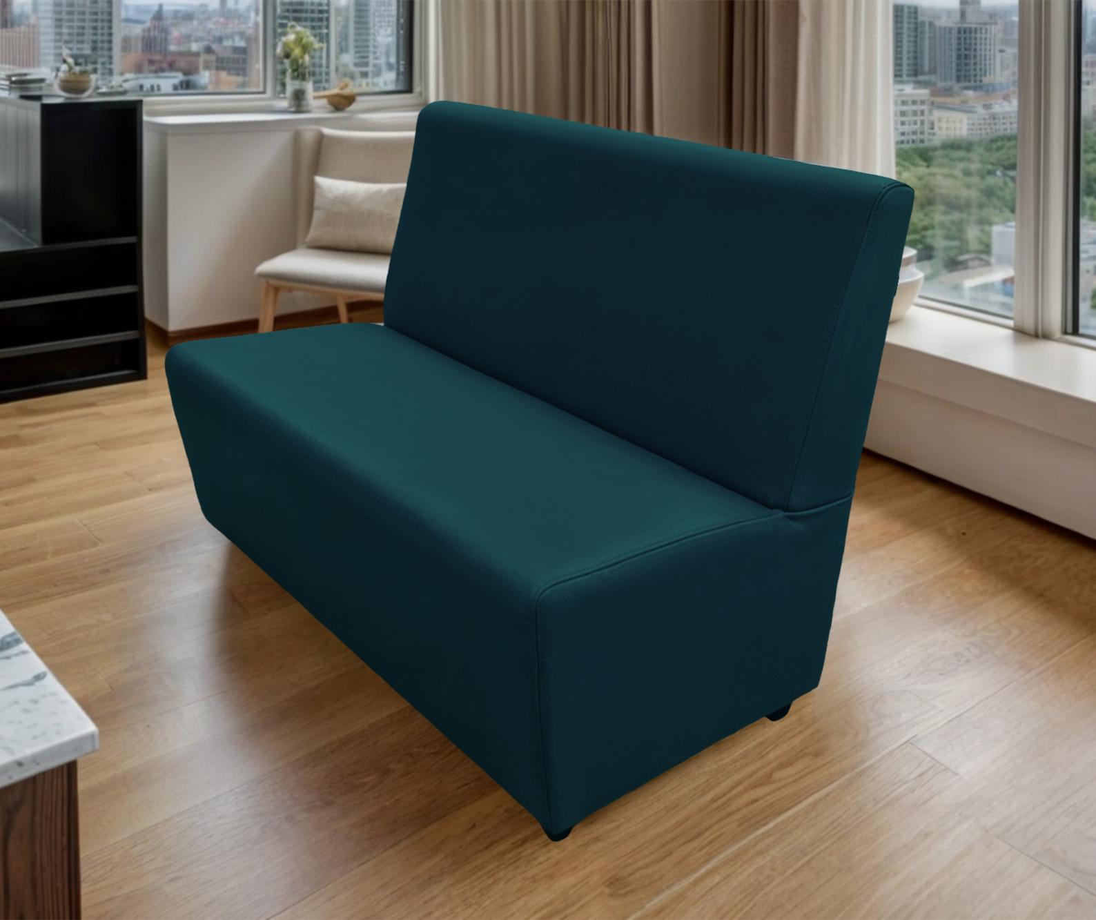 Диван для кафе Tobi Sho Прайм с высокой спинкой без подлокотников 1200x630x850 мм кожзам Морская волна (2215) - фото 2