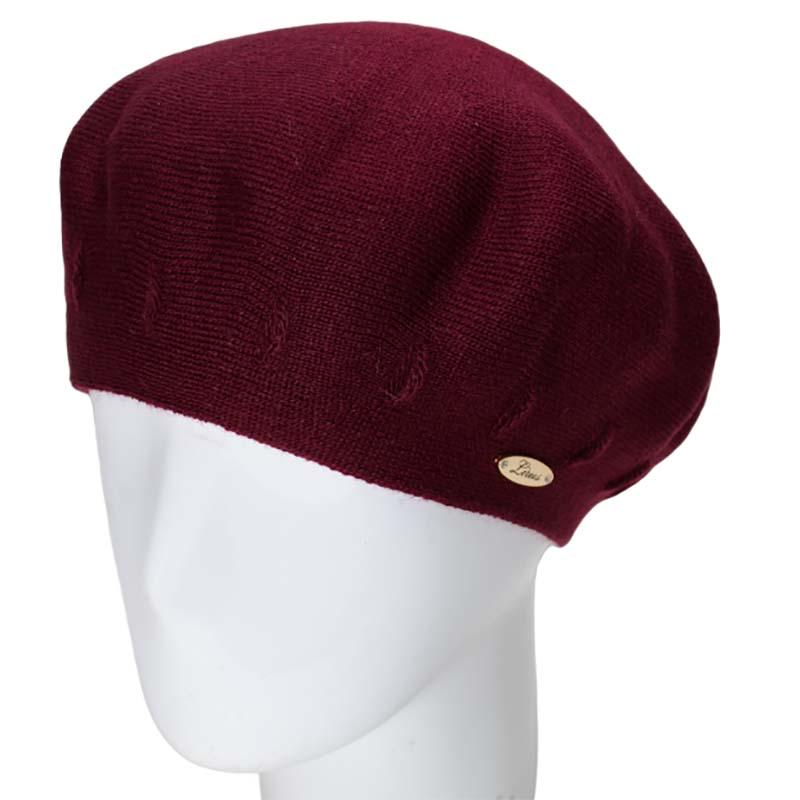 Берет женский Lirus Ели двойной тонкой вязки Бордовый (119092)