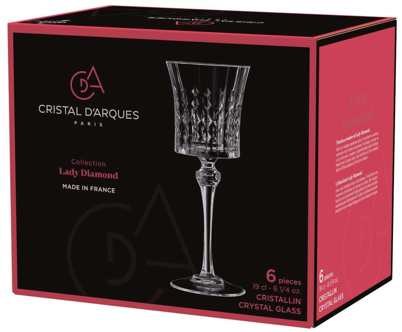 Набір келихів CD'A LADY DIAMOND 6 шт. 190 мл (UG-L9744) - фото 6 Набір келихів CD'A LADY DIAMOND 6 шт. 190 мл (UG-L9744) - фото 6