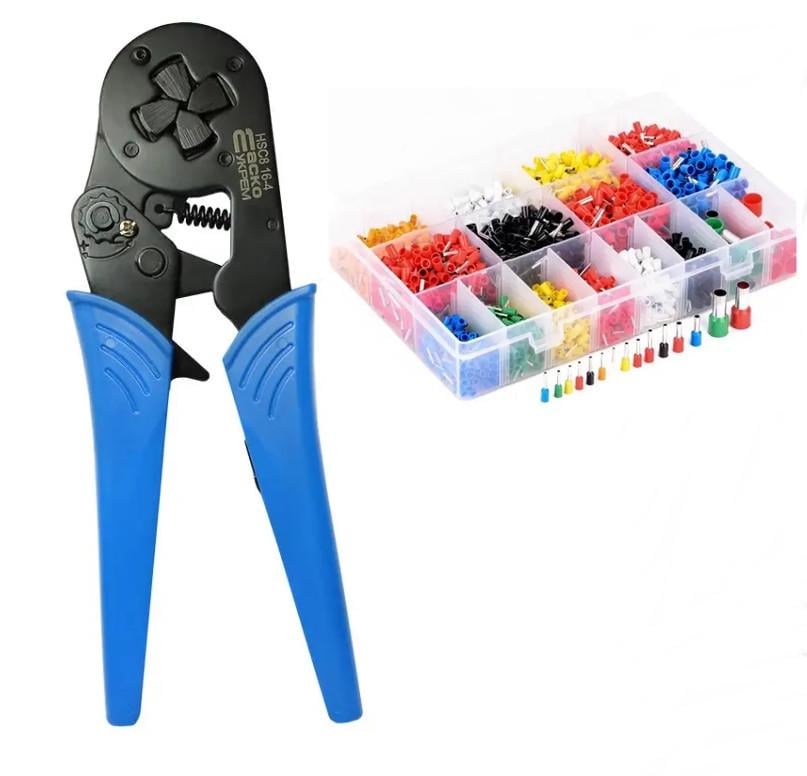 Кримпер клещи для обжима опрессовки наконечников HSC8 16-4/набор наконечников 2000 шт. 4-16 мм2 Кримпер клещи для обжима опрессовки наконечников HSC8 16-4/набор наконечников 2000 шт. 4-16 мм2