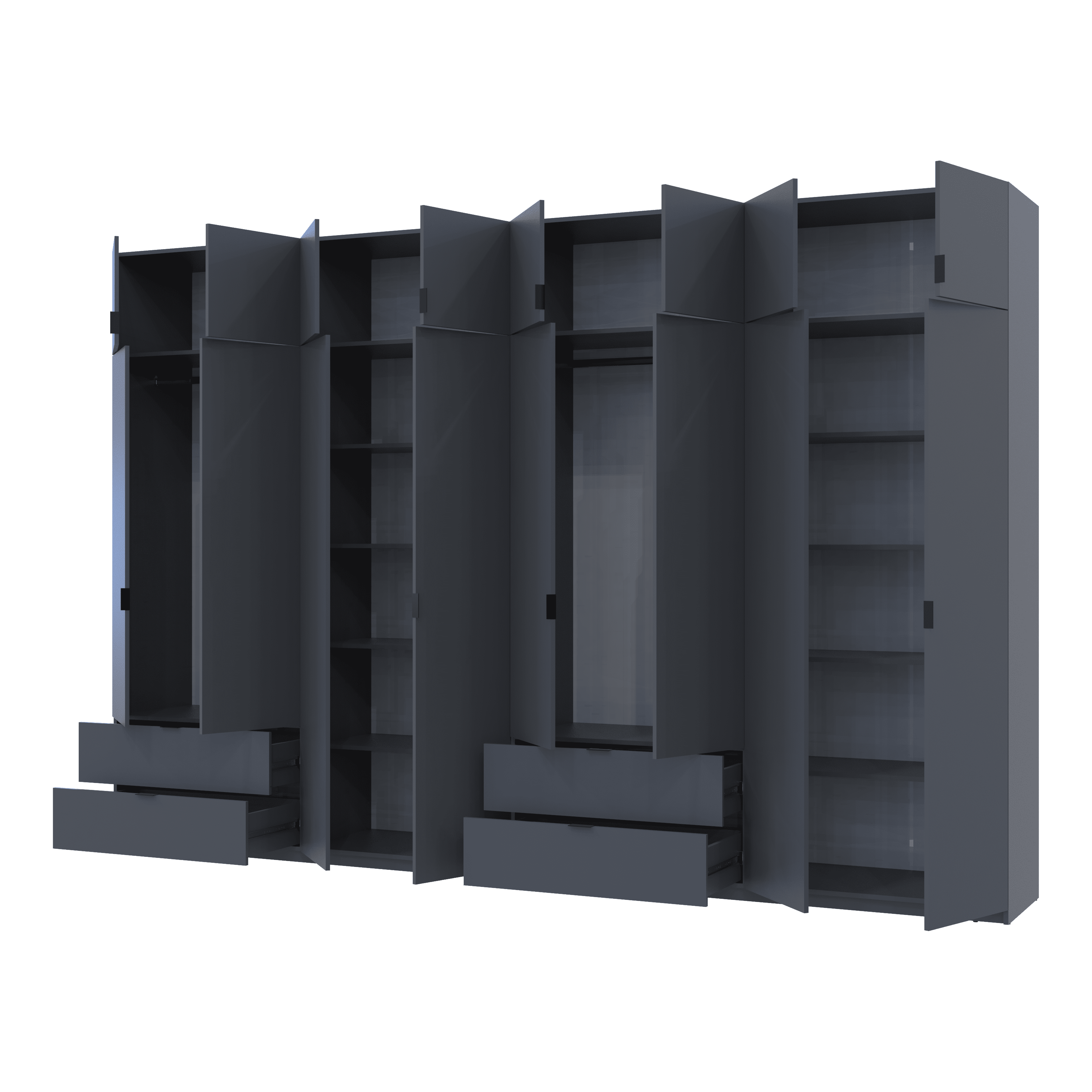 Комплект шкафов Лукас 807362881 4+4 ДСП 360х50х240 см Графитовый (42005145)