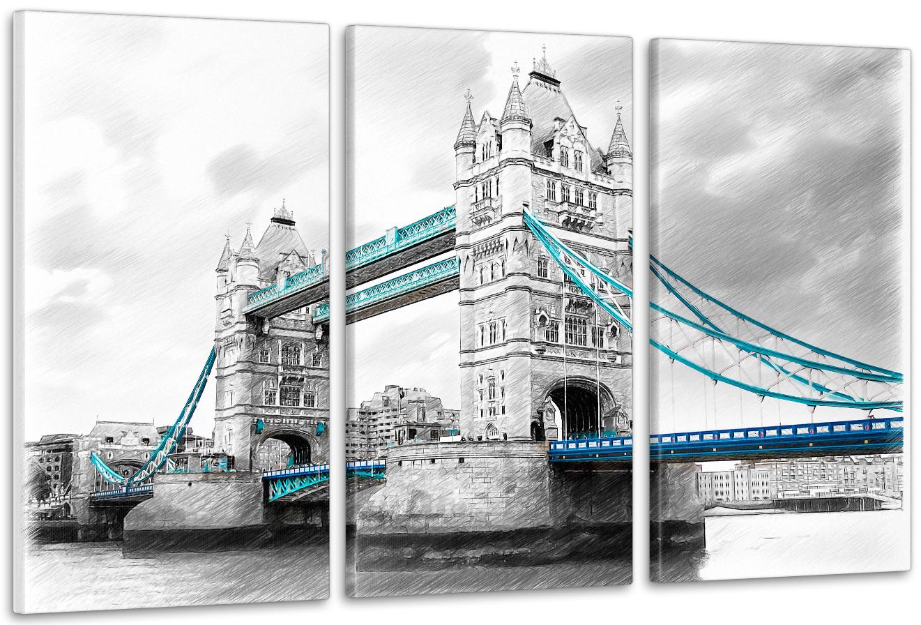 Картина модульная в гостиную/спальню Серый Лондон 70х130 см (ART-019_3A)