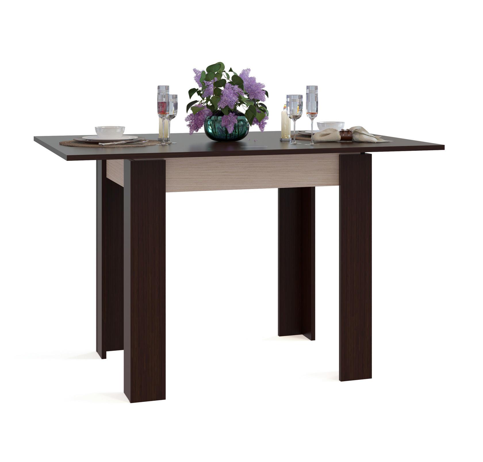 Стіл кухонний CNC Mebli СО-1 розкладний Венге комбі