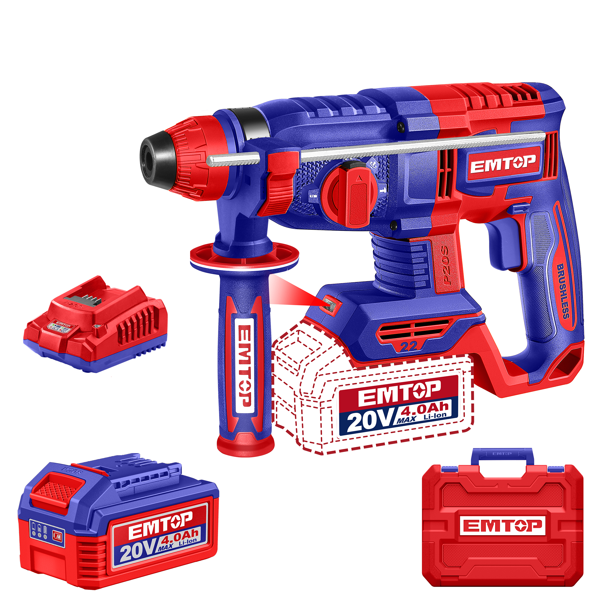 Перфоратор акумуляторний EMTOP ELRH212282