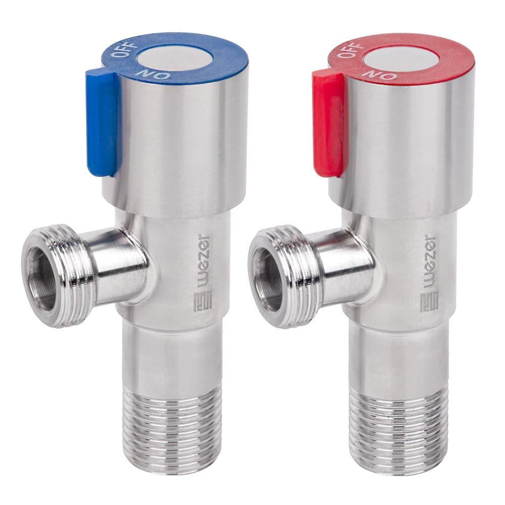 Кран приборный Wezer SOL22А-18-TWIN 1/2"х1/2" нержавеющая сталь (пара) Синий/Красный (1048122) Кран приборный Wezer SOL22А-18-TWIN 1/2"х1/2" нержавеющая сталь (пара) Синий/Красный (1048122)