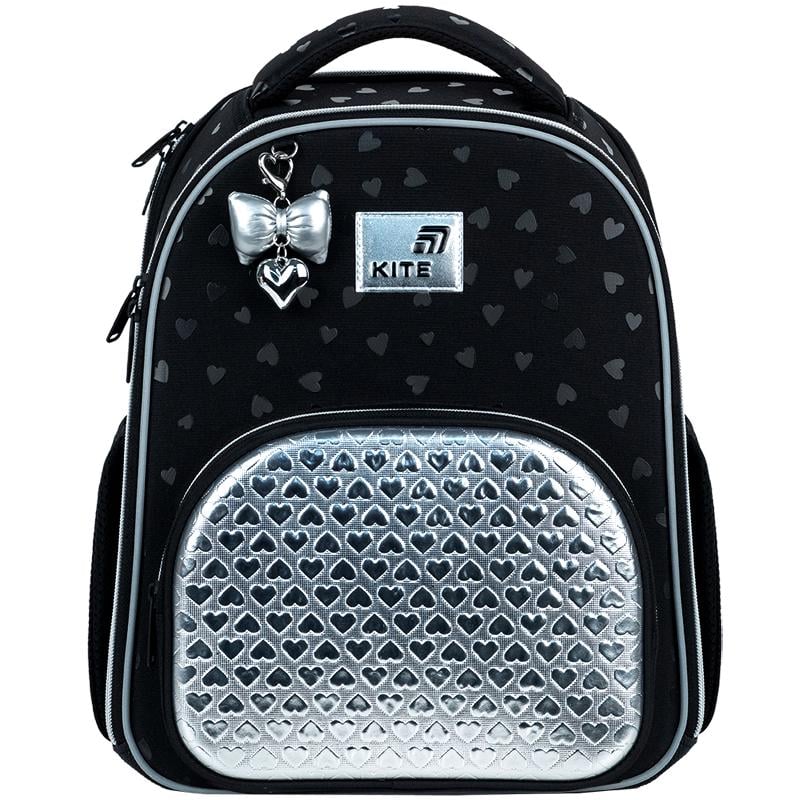 Рюкзак шкільний з ортопедичною спинкою KITE Education каркасний K26-556M-2 Black&Silver (000996219)