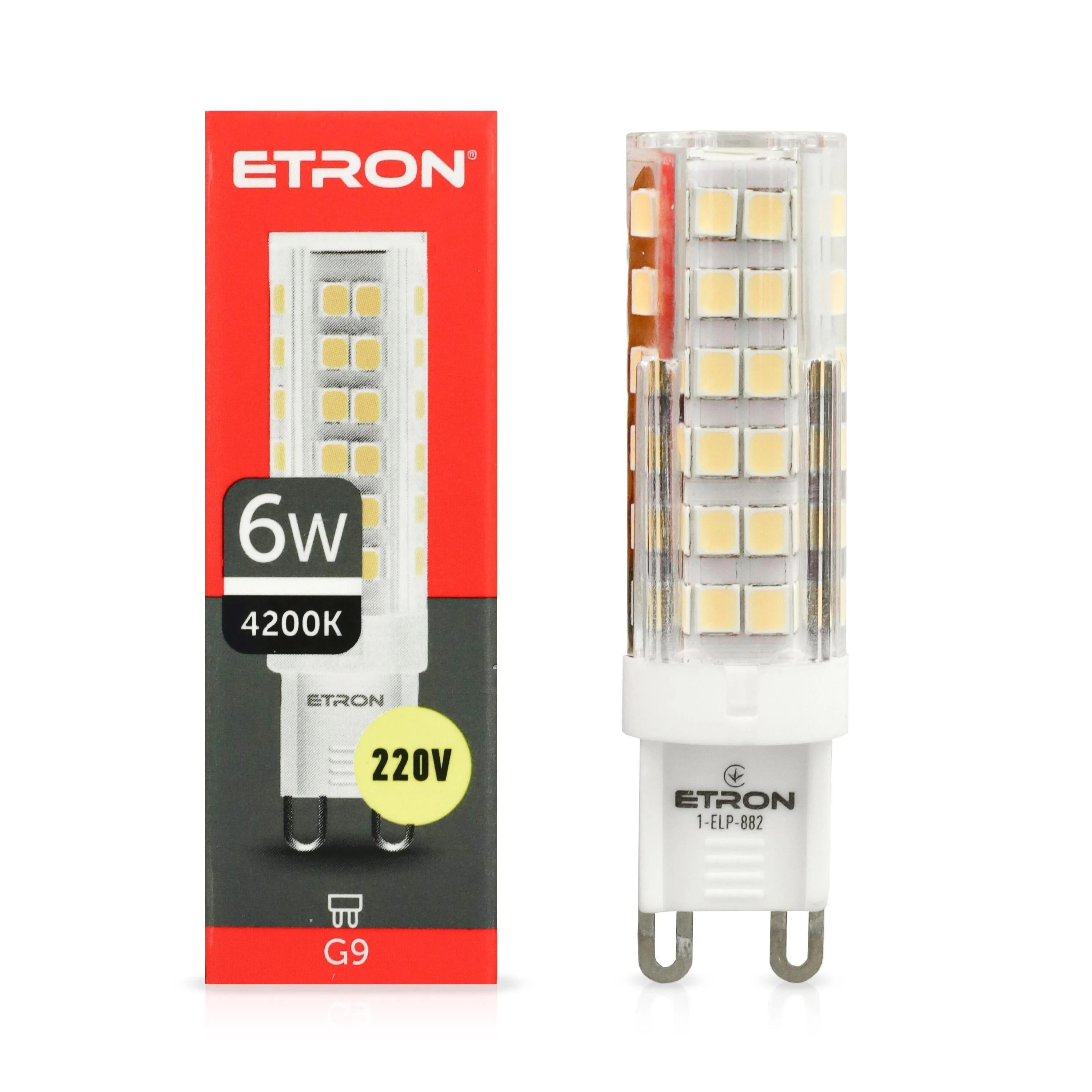 Світлодіодна лампа ETRON G9 6W 4200K 220V Денний білий (1-ELP-882)