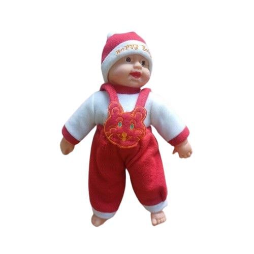 Кукла мягконабивная Metr+ Пупс-хохотун в красной одежде (X1008/1008-2)
