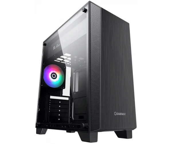 Корпус GameMax Nova N5 черный, без БП, Midi Tower, ATX / Micro ATX / Mini ITX, 1хUSB 3.0, 1хUSB 2.0, 1x120 мм LED, 430x200x437 мм,